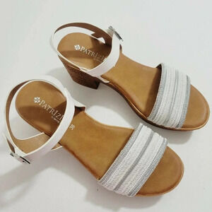 Patrizia Women's Ankle Straps Sandals Round Toe Buckle Block Heel Solid White 38